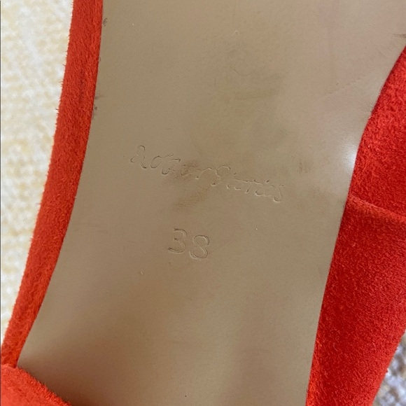 & Other Stories- Women Suede Ballet Pumps Block Heel Orange - Picture 10 of 11